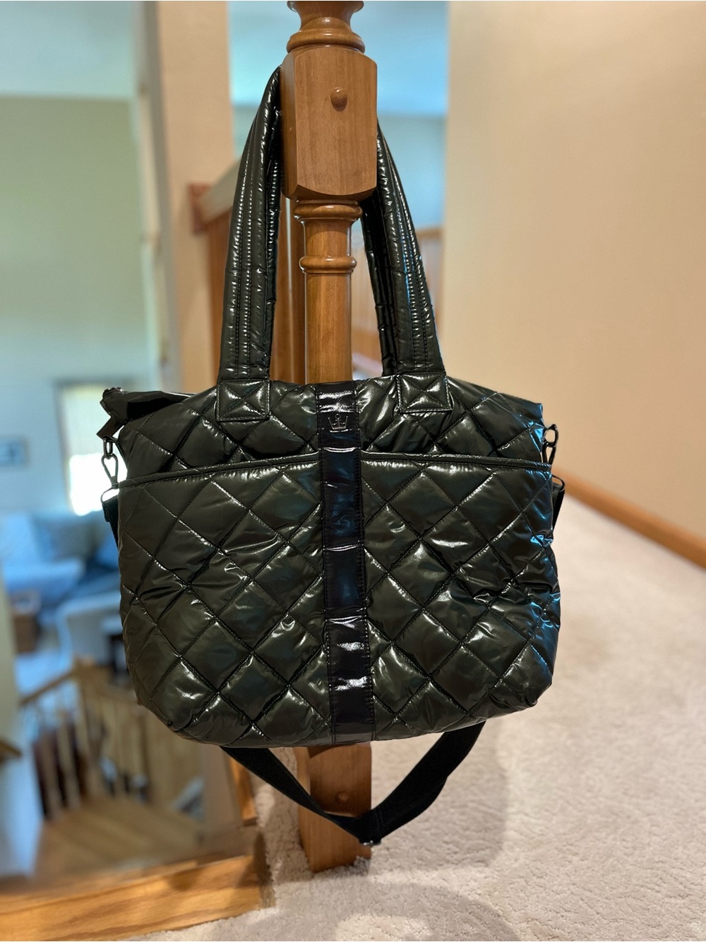 Oliver Thomas Maxed Out Wanderlust Puffer Tote Army Green NWOT